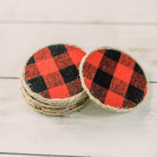 Load image into Gallery viewer, Red Buffalo Plaid Coasters