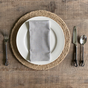 Grey Checker Cloth Dinner Napkins - Set of 4