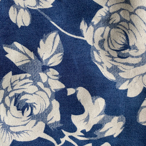 Dark Blue & White Vintage Floral Table Runner