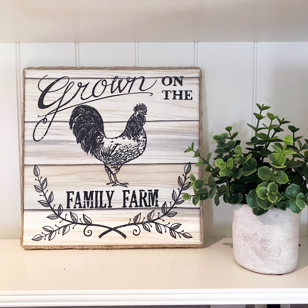 Grown on the Family Farm Farmhouse Canvas Print