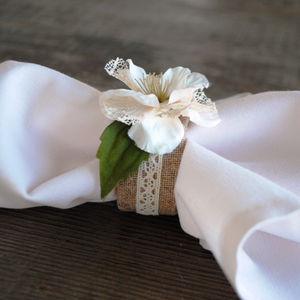 Lace Floral Napkin Ring Sets