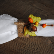 Load image into Gallery viewer, Fall Acorn Napkin Ring Set