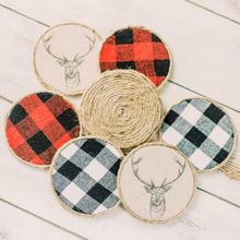Load image into Gallery viewer, Red Buffalo Plaid Coasters