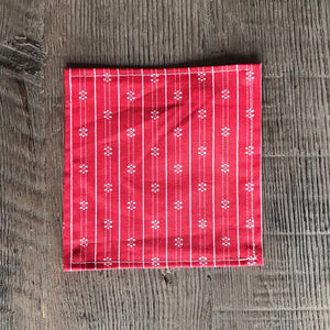 Red Scandinavian Pattern Cloth Cocktail Napkin - Set of 4