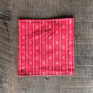 Red Scandinavian Pattern Cloth Cocktail Napkin - Set of 6