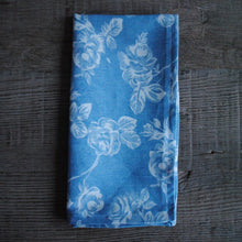 Load image into Gallery viewer, Blue Denim/White Floral Cloth Dinner Napkins