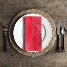 Load image into Gallery viewer, Red Scandinavian Pattern Cloth Dinner Napkin - Set of 6