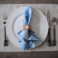 Load image into Gallery viewer, Blue Denim/White Floral Cloth Dinner Napkins